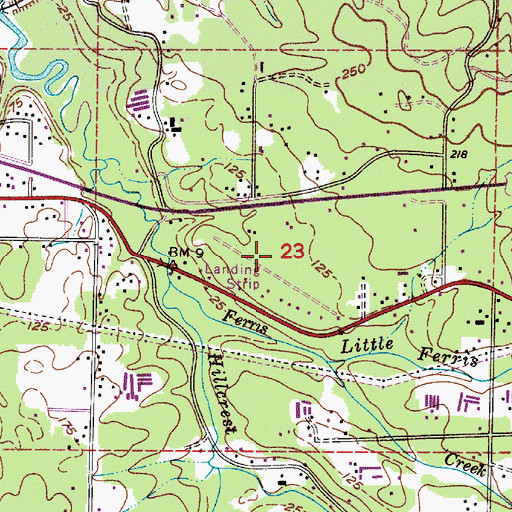 Topographic Map of Karpens Airport, OR