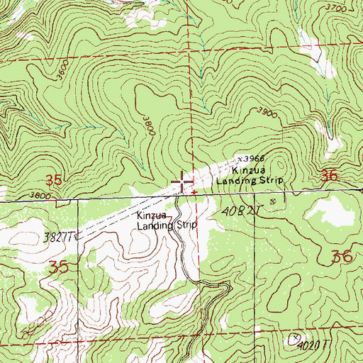 Topographic Map of Kinzua Airport, OR