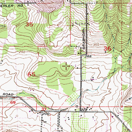 Topographic Map of Harvey's Acres Airport, OR
