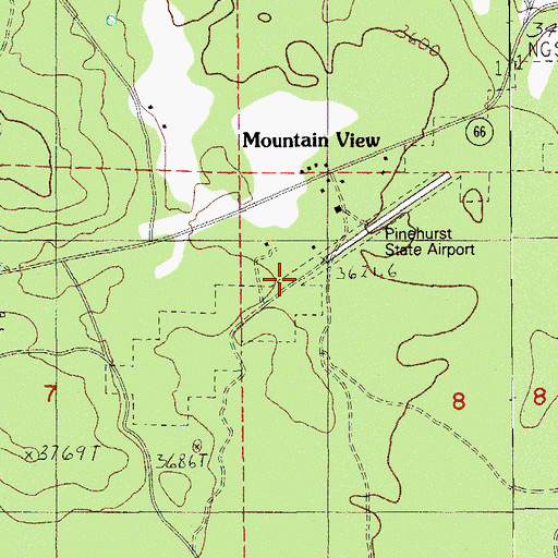 Topographic Map of Pinehurst State Airport, OR