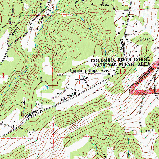 Topographic Map of Pointers Airport, OR