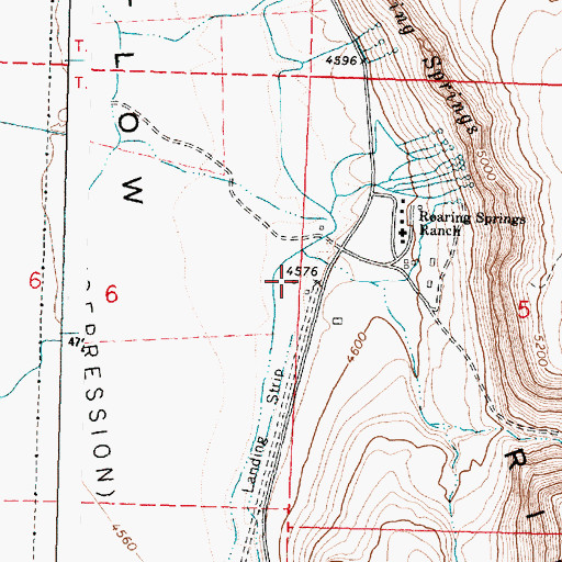 Topographic Map of Roaring Springs Ranch Airport, OR