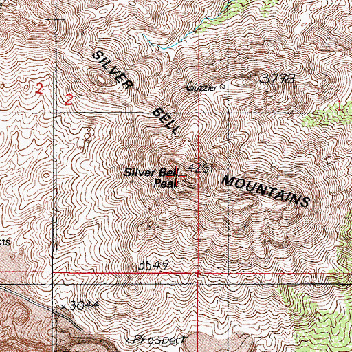 Topographic Map of Silver Bell Peak, AZ