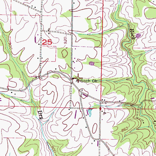 Topographic Map of Antioch Missionary Baptist Church, AL