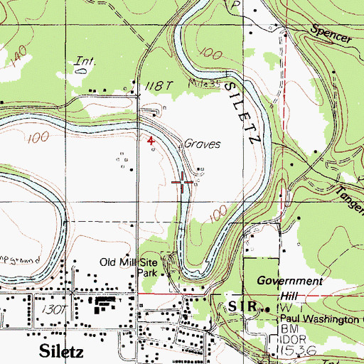 Topographic Map of Siletz Airport, OR