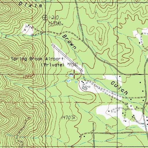Topographic Map of Springbrook Airport, OR