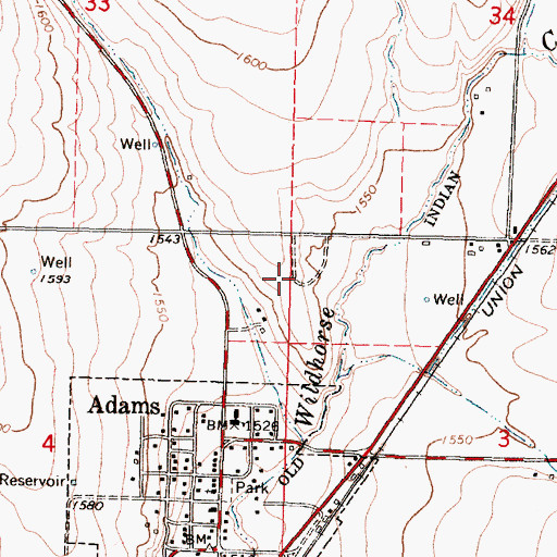 Topographic Map of Davis Airstrip, OR