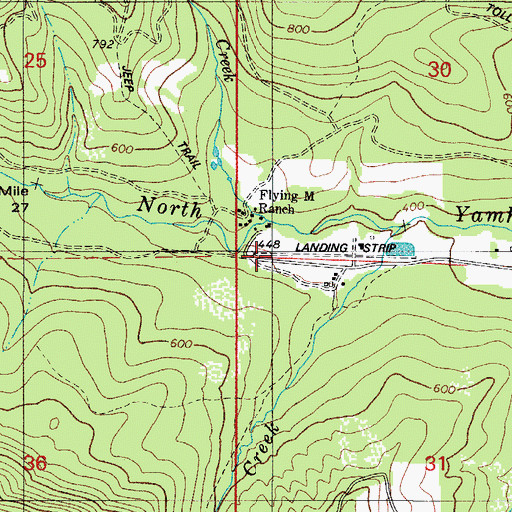 Topographic Map of Flying M Airport, OR