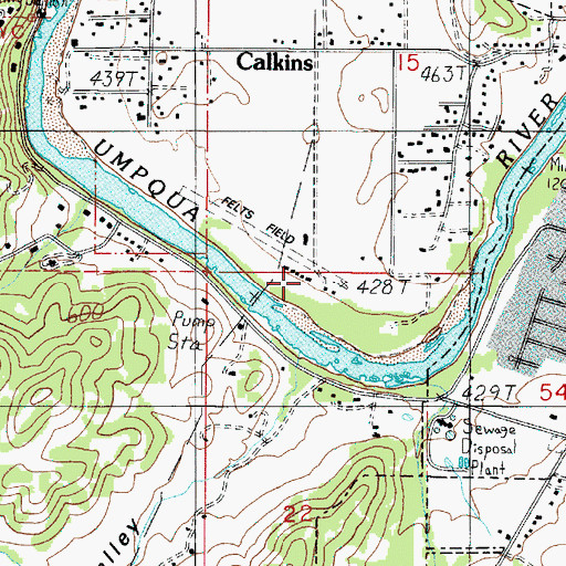 Topographic Map of George Felt Airport, OR