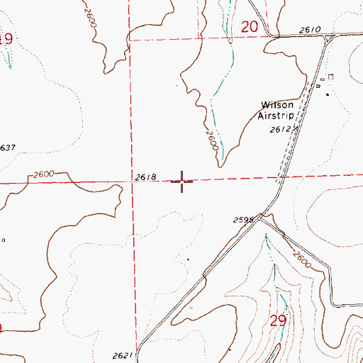 Topographic Map of George Wilson Ranch Airstrip (historical), OR