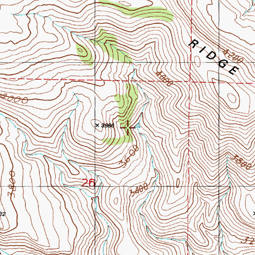 Topographic Map of Harris Reservoir, OR
