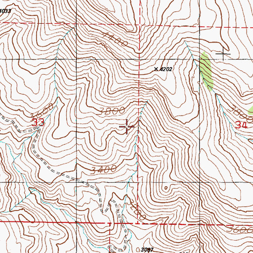 Topographic Map of Red Willow Spring, OR