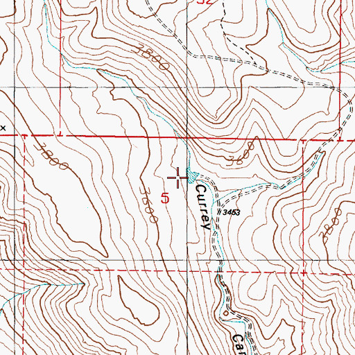Topographic Map of Currey Canyon Reservoir, OR