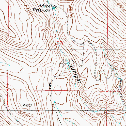 Topographic Map of Joyce Reservoir, OR