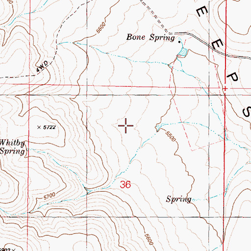 Topographic Map of Grasshopper Flat Spring, OR