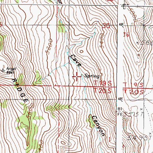 Topographic Map of Poverty Spring, OR