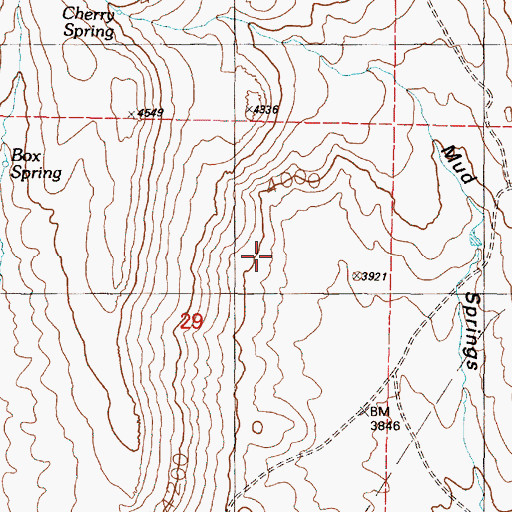 Topographic Map of Fan Spring, OR