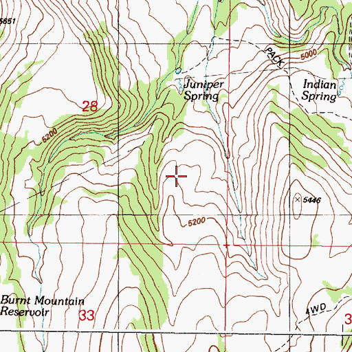 Topographic Map of Rodeo Spring, OR
