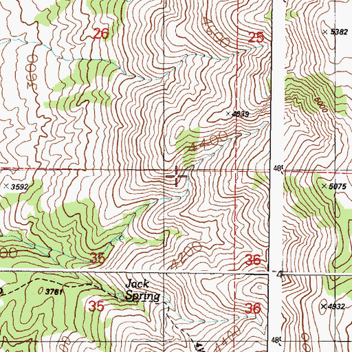 Topographic Map of T J Spring, OR