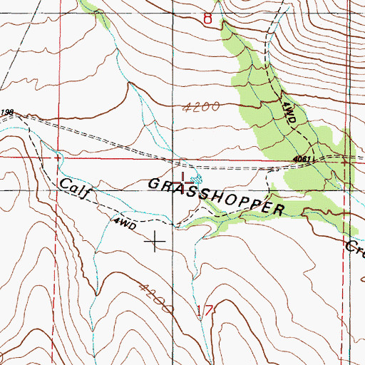 Topographic Map of Beulah Creek Reservoir, OR