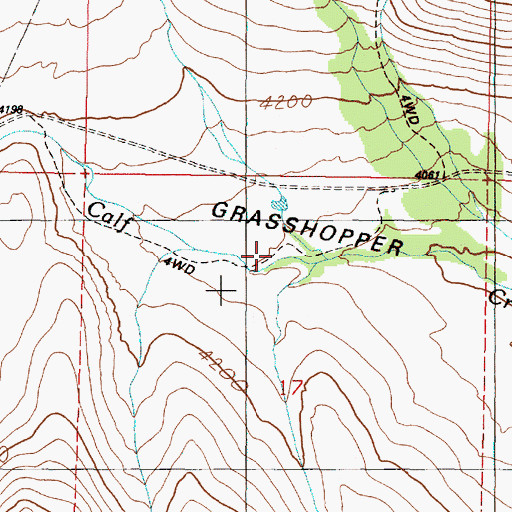 Topographic Map of Beulah Creek, OR