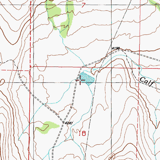 Topographic Map of Calf Creek Waterhole, OR