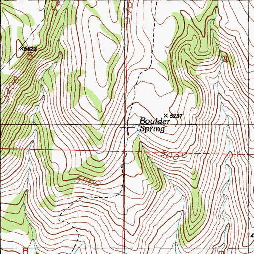 Topographic Map of Boulder Spring, OR