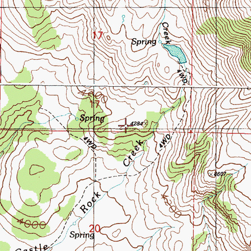 Topographic Map of Charcoal Spring, OR