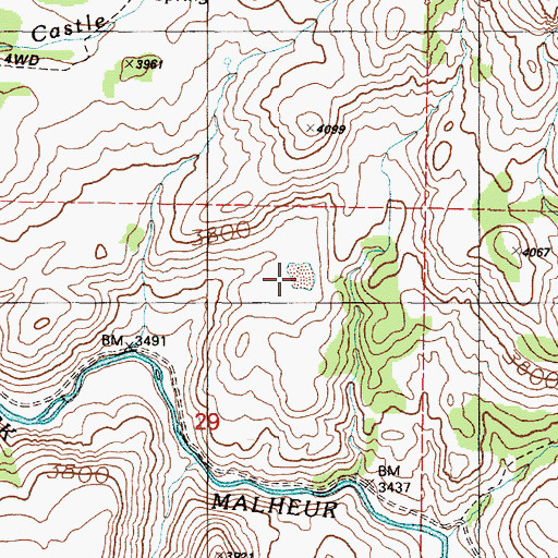 Topographic Map of Dry Lake, OR