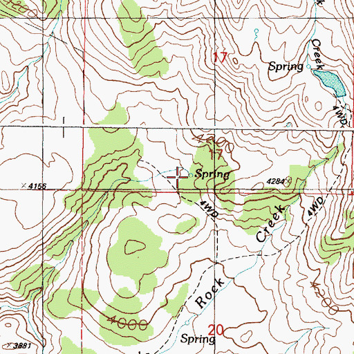 Topographic Map of Fox Spring, OR