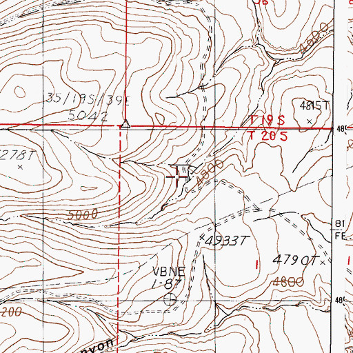 Topographic Map of Peavine Reservoir, OR