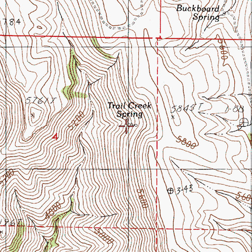 Topographic Map of Trail Creek Spring, OR
