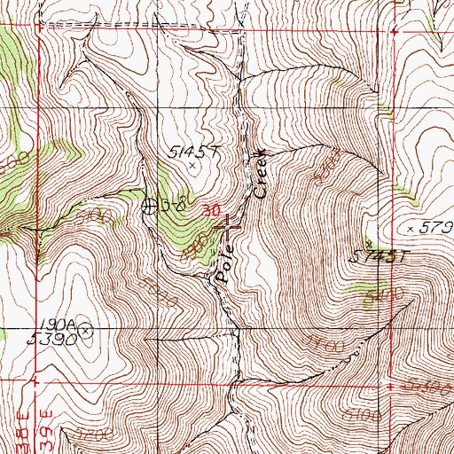 Topographic Map of Pole Reservoir, OR