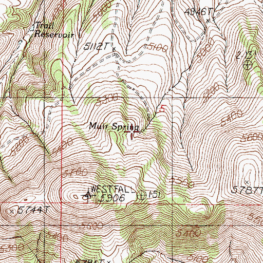 Topographic Map of Muir Spring, OR