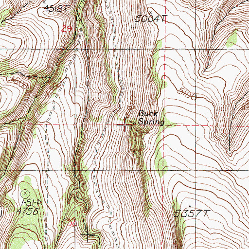Topographic Map of Buck Spring, OR