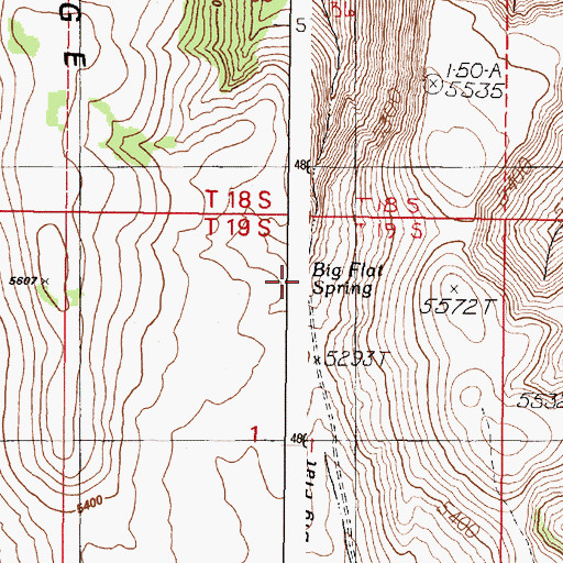 Topographic Map of Big Flat Spring, OR