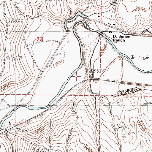 Topographic Map of Jonesboro Canal, OR