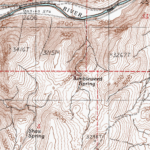 Topographic Map of Tumbleweed Spring, OR