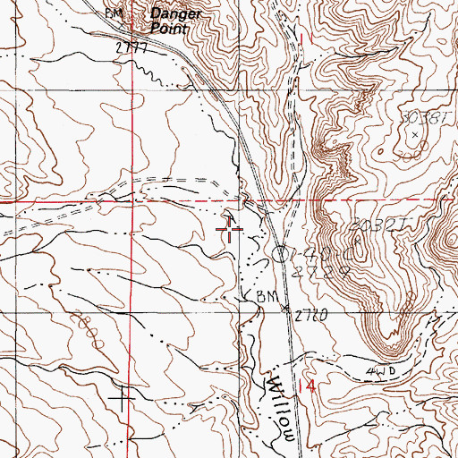 Topographic Map of Hart Creek, OR