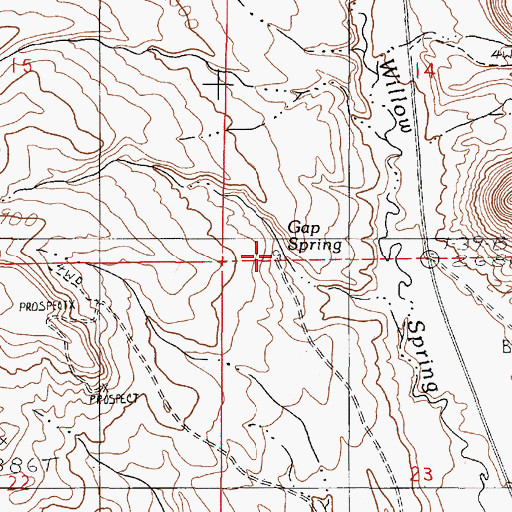 Topographic Map of Gap Spring, OR