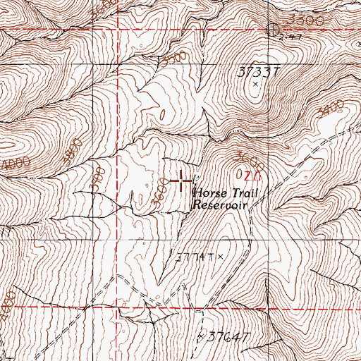 Topographic Map of Horse Trail Reservoir, OR