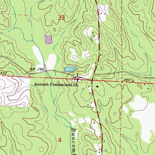 Topographic Map of Antioch Cumberland Presbyterian Church, AL