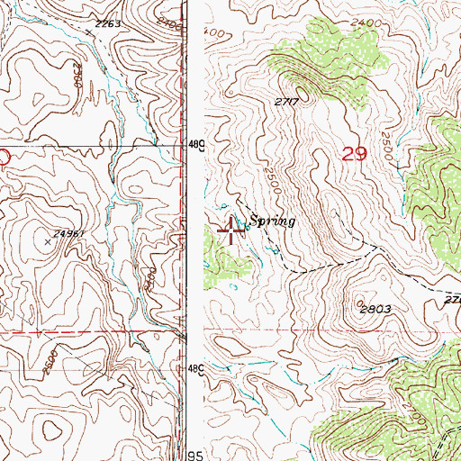 Topographic Map of Wheel Gulch Basin Spring, OR