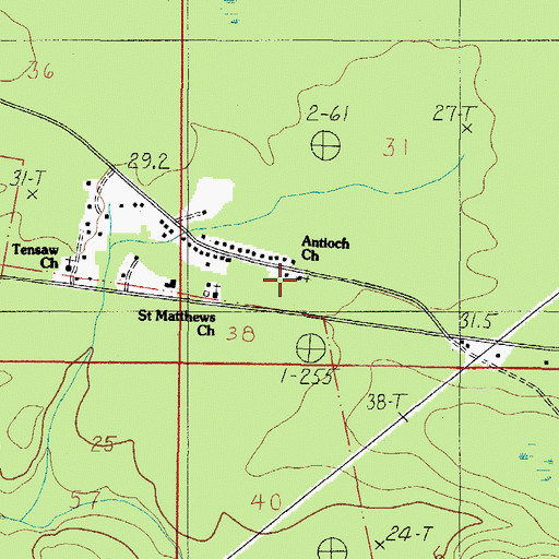 Topographic Map of Antioch School, AL