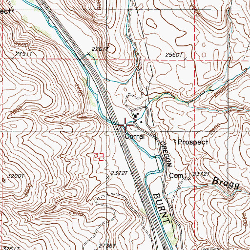 Topographic Map of Jett (historical), OR