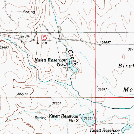 Topographic Map of Kivett Reservoir Number 3, OR