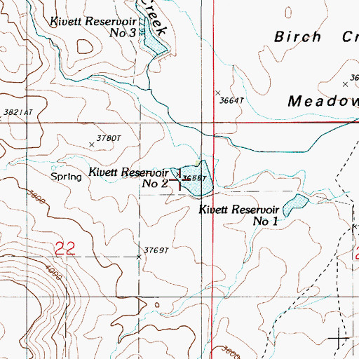 Topographic Map of Kivett Reservoir Number 2, OR
