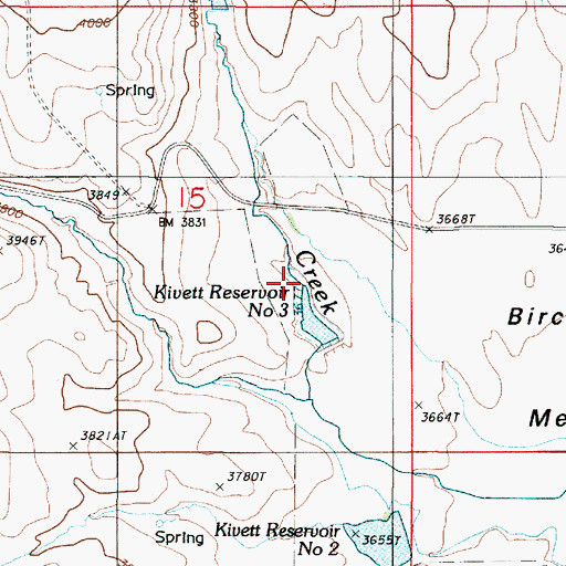 Topographic Map of Kivett Reservoir Number 1, OR