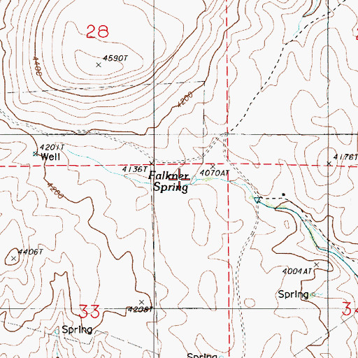 Topographic Map of Falkner Spring, OR