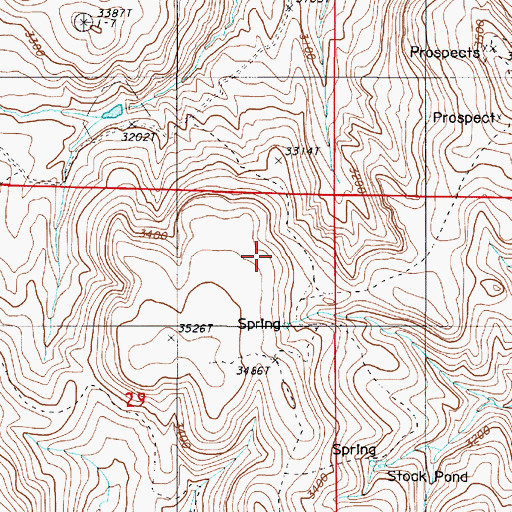 Topographic Map of Cottonwood Spring, OR